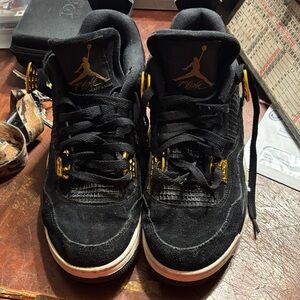 Black and Gold Men's Jordan retro 4 royalty size 10 Sneakers 2016